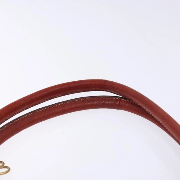 PRADA Shoulder Bag Leather Nylon Red Gold Auth 138849 - Picture 9 of 16